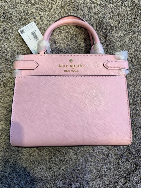 kate spade Handbags - kate spade pink saffiano leather satchel with gold logo NWT